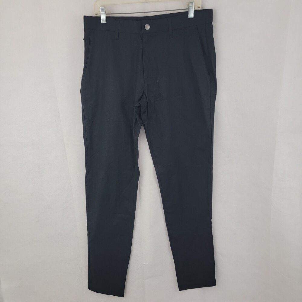 FABLETICS Mens Pants Sz 33x34 Fit 34x33 High Side Chino Slim Fit BLACK NWT